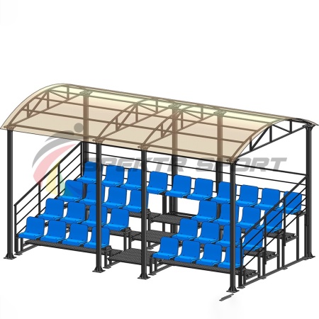Купить Трибуна для зрителей 4 ряда на 34 места с навесом и перилами в Лабытнангах 